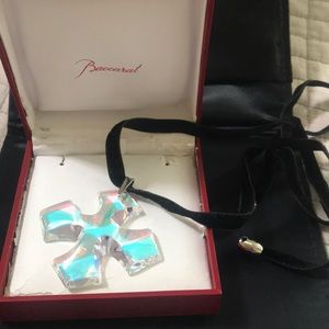Baccarat crystal cross necklace